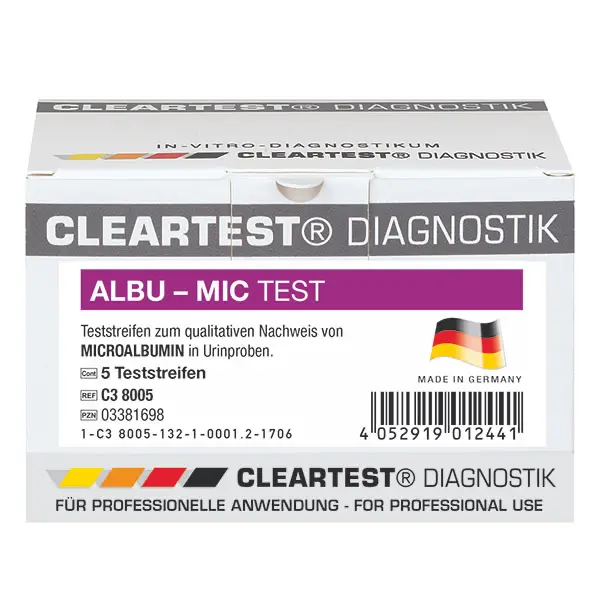 Cleartest MicroAlbumin Test (Urin) - Packung mit 30- (Lose in einer Dose)