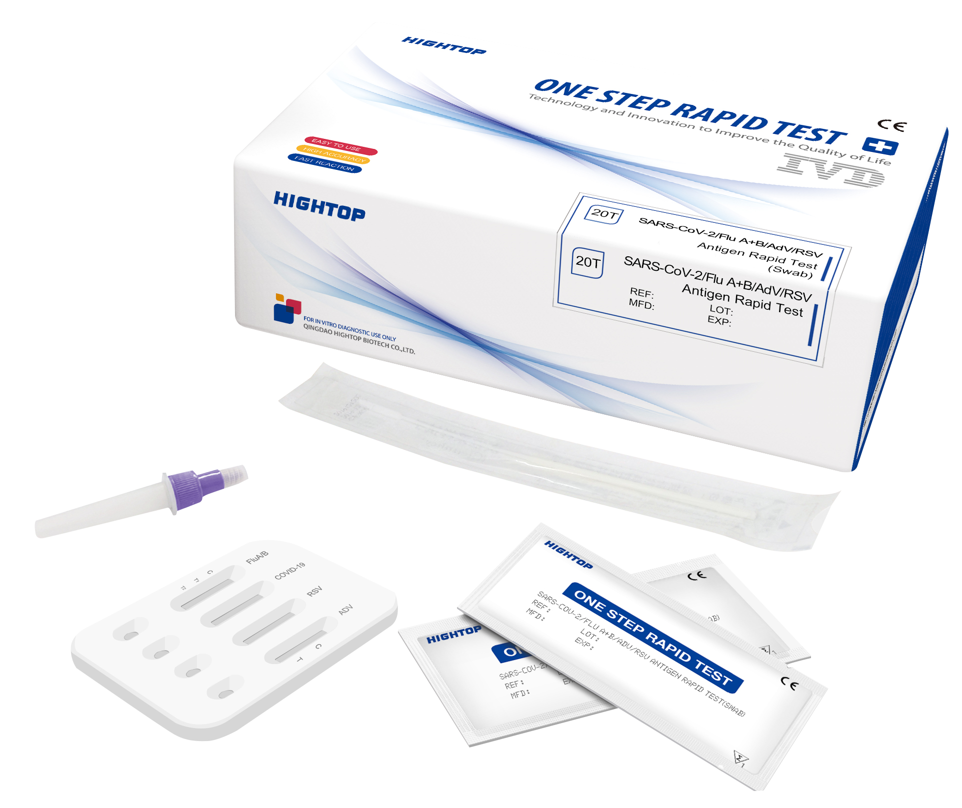 HighTop 5in1 - SARS-CoV-2, Flu A + B, AdV, RSV Combo Test