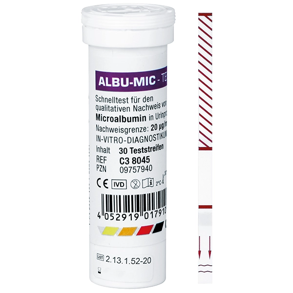Cleartest MicroAlbumin Test (Urin) - Packung mit 30- (Lose in einer Dose)